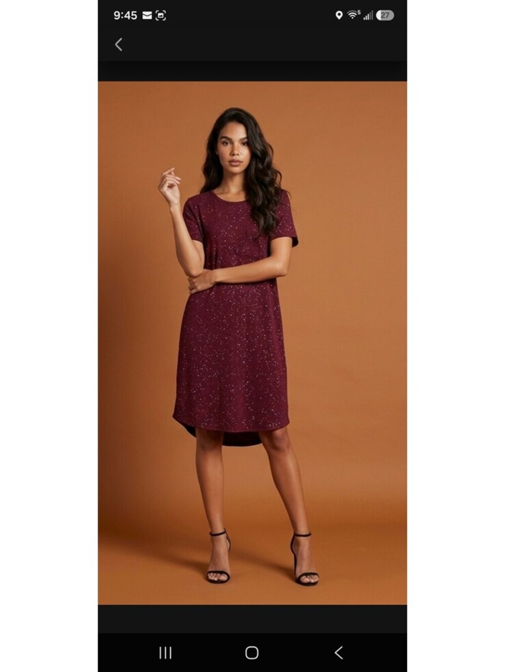 LuLaRoe Carly Dress Extra Large Women Maroon Sequin Sparkly High Low Hem 4082